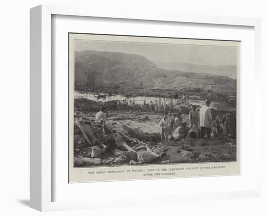 The Great Explosion at Toulon, View in the Immediate Vicinity of the Magazine after the Disaster-null-Framed Giclee Print