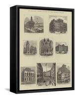 The Great Fire at Boston, USA, Views and Public Buildings in the City-null-Framed Stretched Canvas