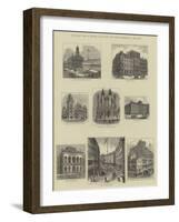 The Great Fire at Boston, USA, Views and Public Buildings in the City-null-Framed Giclee Print