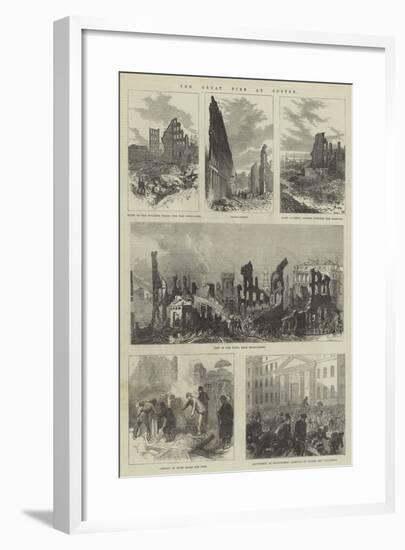 The Great Fire at Boston-null-Framed Giclee Print