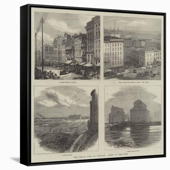 The Great Fire at Chicago, Views in the City-null-Framed Stretched Canvas