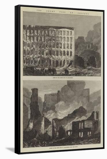 The Great Fire at Chicago-null-Framed Stretched Canvas