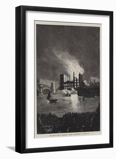 The Great Fire at Hanbury's Wharf, Blackfriars, on 24 August-null-Framed Giclee Print
