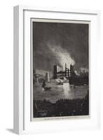 The Great Fire at Hanbury's Wharf, Blackfriars, on 24 August-null-Framed Giclee Print