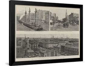 The Great Fire at Milwaukee, General Views of the City-null-Framed Giclee Print