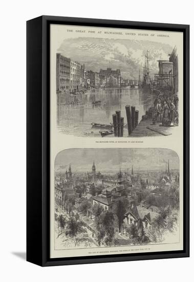 The Great Fire at Milwaukee, United States of America-null-Framed Stretched Canvas