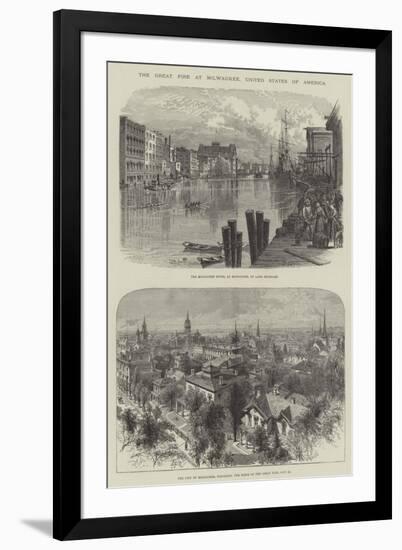 The Great Fire at Milwaukee, United States of America-null-Framed Giclee Print