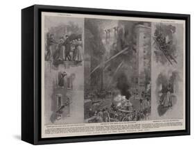 The Great Fire at the Hotel Windsor, New York-null-Framed Stretched Canvas