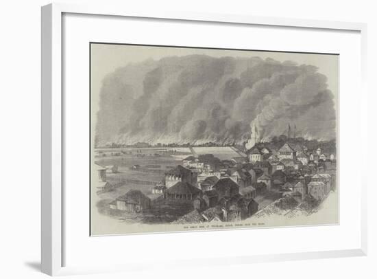 The Great Fire at Yokohama, Japan, Viewed from the Bluff-null-Framed Giclee Print