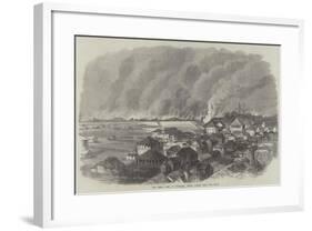 The Great Fire at Yokohama, Japan, Viewed from the Bluff-null-Framed Giclee Print