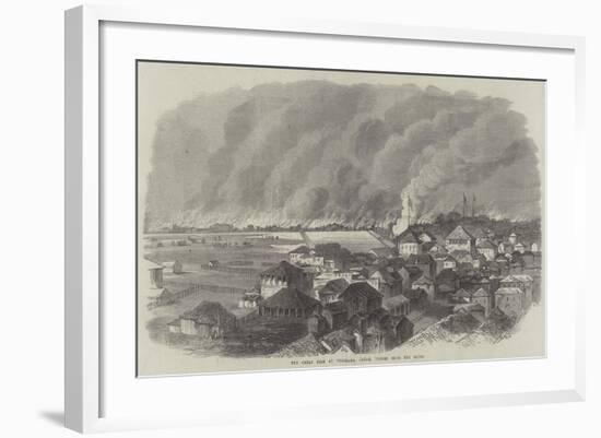 The Great Fire at Yokohama, Japan, Viewed from the Bluff-null-Framed Giclee Print