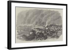 The Great Fire at Yokohama, Japan, Viewed from the Bluff-null-Framed Giclee Print