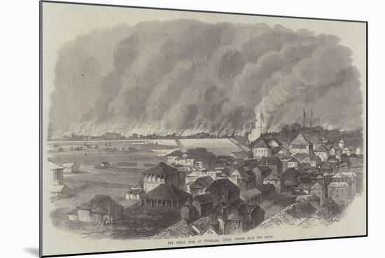 The Great Fire at Yokohama, Japan, Viewed from the Bluff-null-Mounted Giclee Print