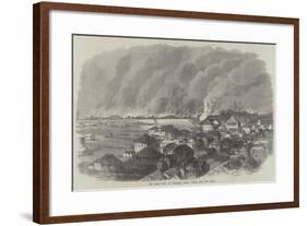 The Great Fire at Yokohama, Japan, Viewed from the Bluff-null-Framed Giclee Print