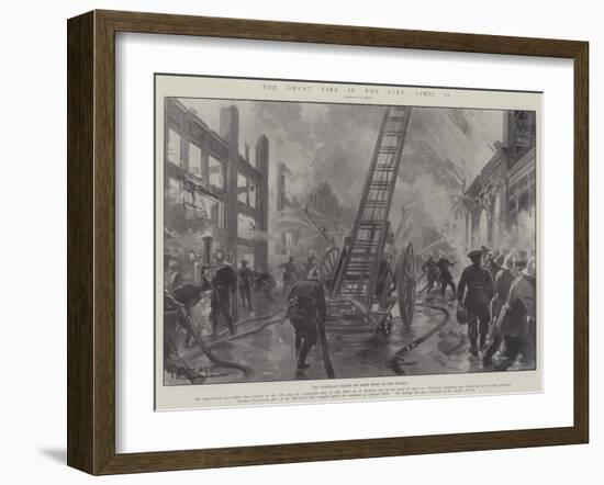 The Great Fire in the City, 21 April-G.S. Amato-Framed Giclee Print