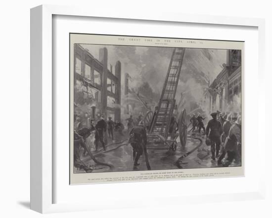The Great Fire in the City, 21 April-G.S. Amato-Framed Premium Giclee Print