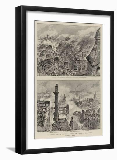 The Great Fire in the City, Bird'S-Eye Views of the Ruins-Henry William Brewer-Framed Giclee Print