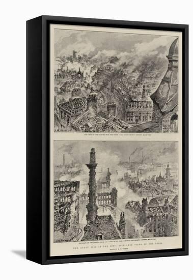 The Great Fire in the City, Bird'S-Eye Views of the Ruins-Henry William Brewer-Framed Stretched Canvas