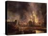 The Great Fire in the Old Town Hall, Amsterdam 1652-Jan Beerstraten-Stretched Canvas