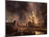 The Great Fire in the Old Town Hall, Amsterdam 1652-Jan Beerstraten-Mounted Giclee Print