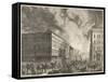 The Great Fire of Chicago 1871 - the Scene in Dearborn Street, Near the Fremont House Hotel-null-Framed Stretched Canvas