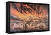 The Great Fire of Chicago, 1871-Currier & Ives-Framed Stretched Canvas