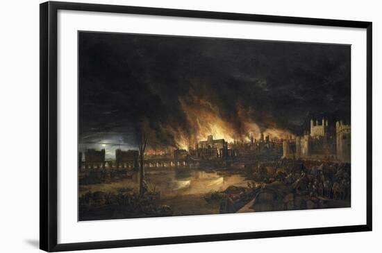 The Great Fire of London, 1666-17th Century Dutch School-Framed Premium Giclee Print