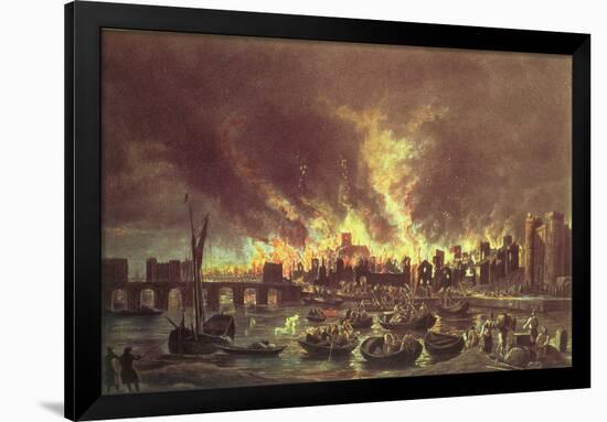 The Great Fire of London, 1666-Lieve Verschuier-Framed Giclee Print