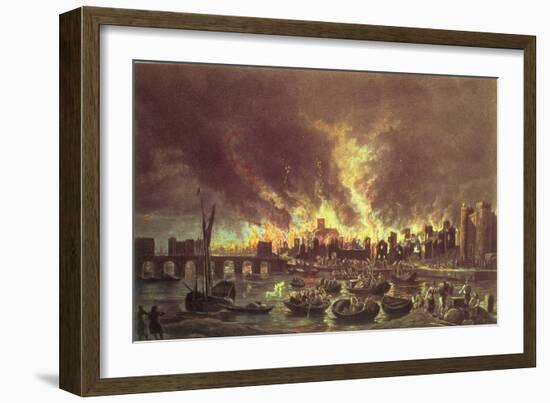 The Great Fire of London, 1666-Lieve Verschuier-Framed Giclee Print