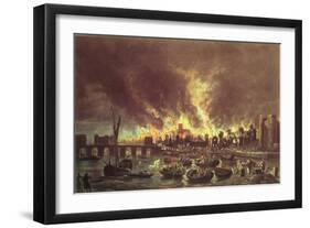 The Great Fire of London, 1666-Lieve Verschuier-Framed Giclee Print