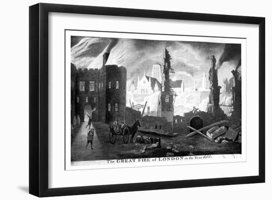 The Great Fire of London in the Year 1666-null-Framed Giclee Print
