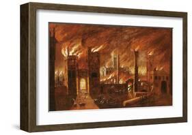 The Great Fire of London, seen from Newgate, 1666-Jan Griffier-Framed Premium Giclee Print