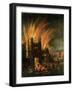 The Great Fire of London (September 1666) with Ludgate and Old St Paul's, c.1670-English-Framed Giclee Print