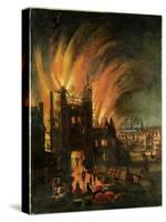 The Great Fire of London (September 1666) with Ludgate and Old St Paul's, c.1670-English-Stretched Canvas