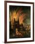 The Great Fire of London (September 1666) with Ludgate and Old St Paul's, c.1670-English-Framed Giclee Print