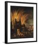 The Great Fire of London, with Ludgate and Old St. Paul's-17th Century School-Framed Premium Giclee Print