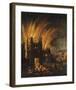 The Great Fire of London, with Ludgate and Old St. Paul's-17th Century School-Framed Premium Giclee Print