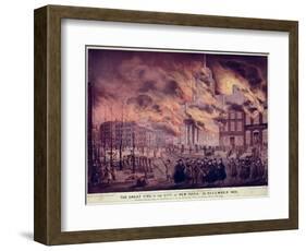 The Great Fire of New York, 1835-Alfred M. Hoffy-Framed Giclee Print