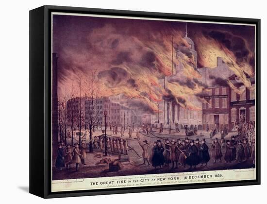 The Great Fire of New York, 1835-Alfred M. Hoffy-Framed Stretched Canvas