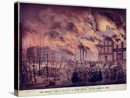 The Great Fire of New York, 1835-Alfred M. Hoffy-Stretched Canvas
