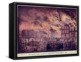 The Great Fire of New York, 1835-Alfred M. Hoffy-Framed Stretched Canvas