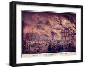 The Great Fire of New York, 1835-Alfred M. Hoffy-Framed Premium Giclee Print