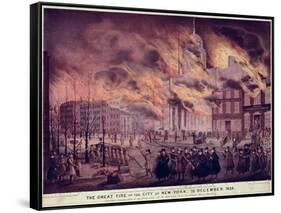 The Great Fire of New York, 1835-Alfred M. Hoffy-Framed Stretched Canvas