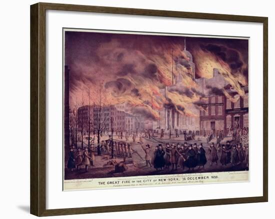 The Great Fire of New York, 1835-Alfred M. Hoffy-Framed Giclee Print