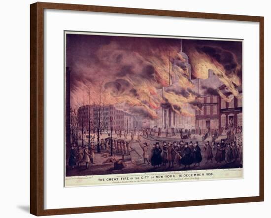 The Great Fire of New York, 1835-Alfred M. Hoffy-Framed Giclee Print