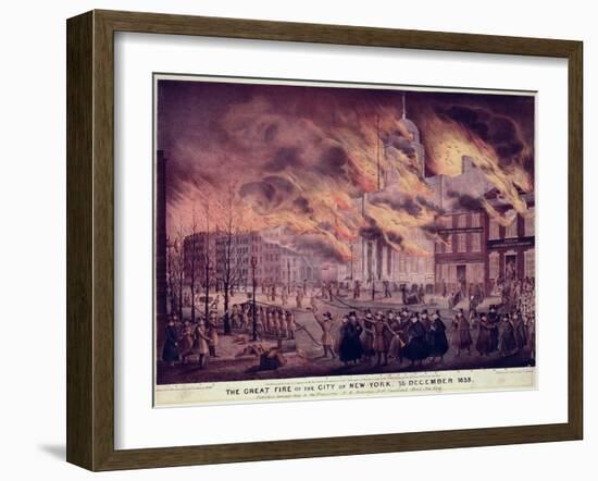 The Great Fire of New York, 1835-Alfred M. Hoffy-Framed Giclee Print