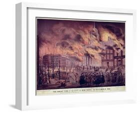 The Great Fire of New York, 1835-Alfred M. Hoffy-Framed Giclee Print