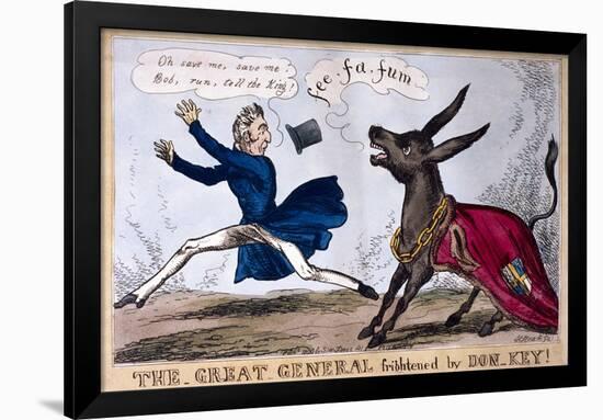 The Great General Frightened by Don-Key, 1830-Henry Heath-Framed Giclee Print