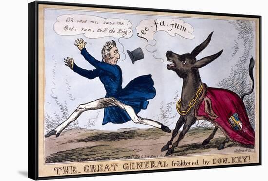 The Great General Frightened by Don-Key, 1830-Henry Heath-Framed Stretched Canvas