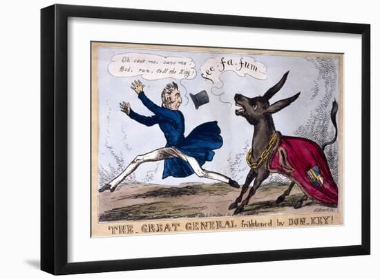 The Great General Frightened by Don-Key, 1830-Henry Heath-Framed Giclee Print